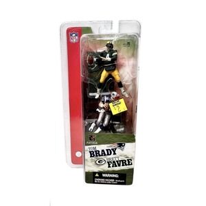 Tom Brady Patriots Brett Favre Packers McFarlane NFL 3" 2 Pk Factory Sealed NEW